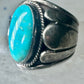 Turquoise ring Navajo Size 11.75 scalloped edge Sterling Silver women men