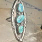 Long Navajo ring size 5.50 turquoise sterling silver women men