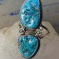Long Navajo ring Turquoise rope design sterling silver size 8.25 women