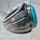 Turquoise ring Navajo Size 11.75 scalloped edge Sterling Silver women men