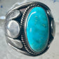 Turquoise ring Navajo Size 11.75 scalloped edge Sterling Silver women men