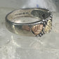Black Hills Gold Ring wedding leaves band size 13.50 sterling silver women men