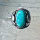 Turquoise ring Navajo Size 11.75 scalloped edge Sterling Silver women men