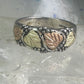 Black Hills Gold Ring wedding leaves band size 13.50 sterling silver women men