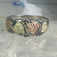 Black Hills Gold Ring wedding leaves band size 13.50 sterling silver women men