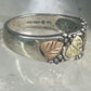 Black Hills Gold Ring wedding leaves band size 13.50 sterling silver women men