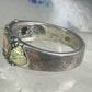 Black Hills Gold Ring wedding leaves band size 13.50 sterling silver women men