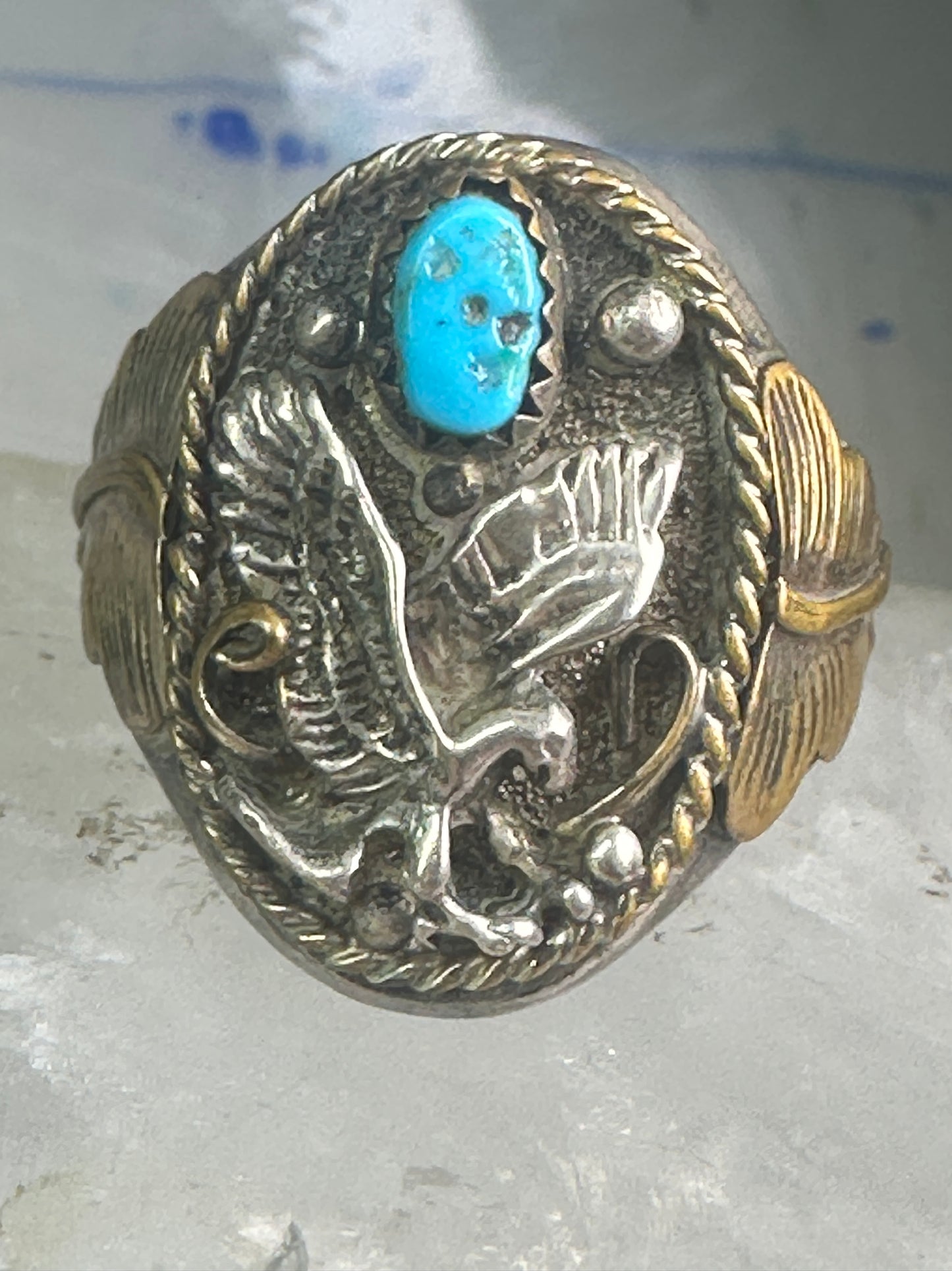 Eagle Ring leaves southwesten band size 12.25 sterling silver women men