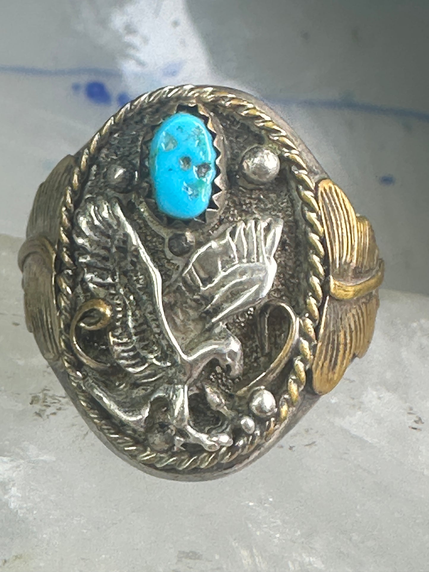 Eagle Ring leaves southwesten band size 12.25 sterling silver women men