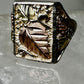 Black Hills Gold ring size 10 band leaves sterling silver women men