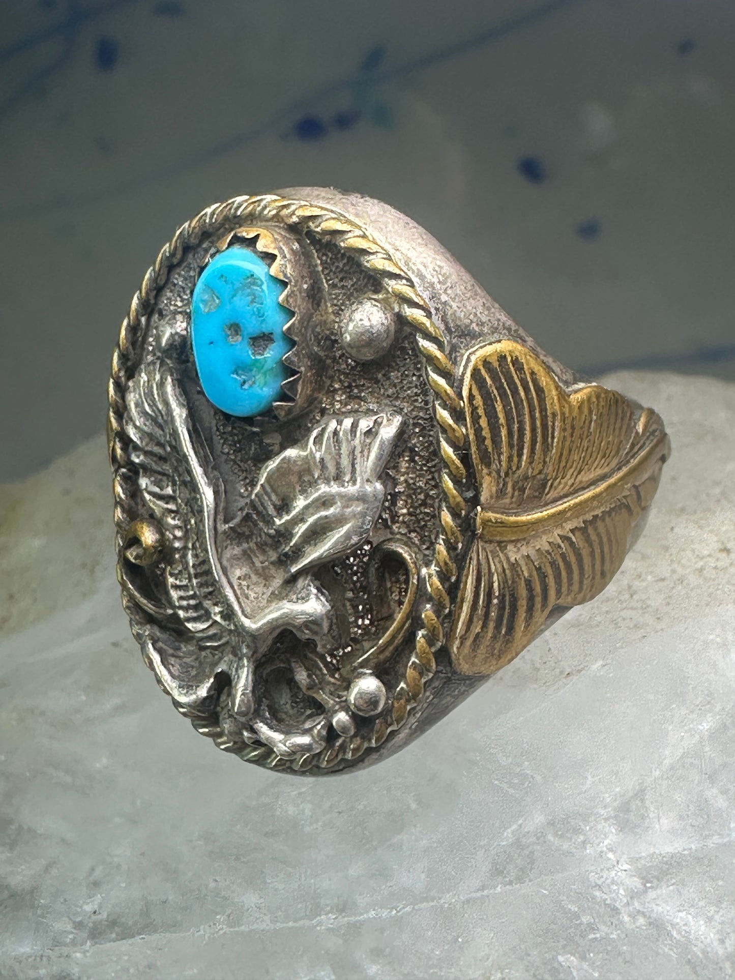 Eagle Ring leaves southwesten band size 12.25 sterling silver women men