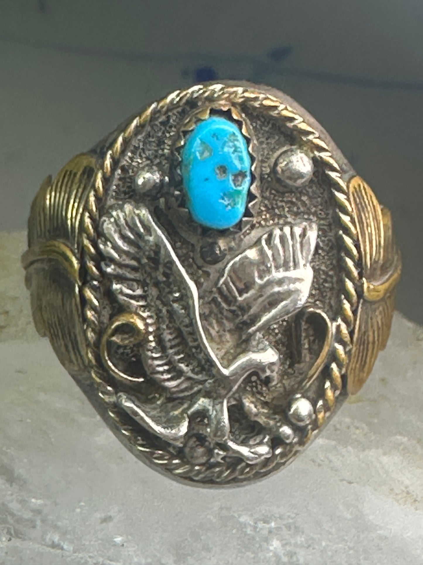Eagle Ring leaves southwesten band size 12.25 sterling silver women men