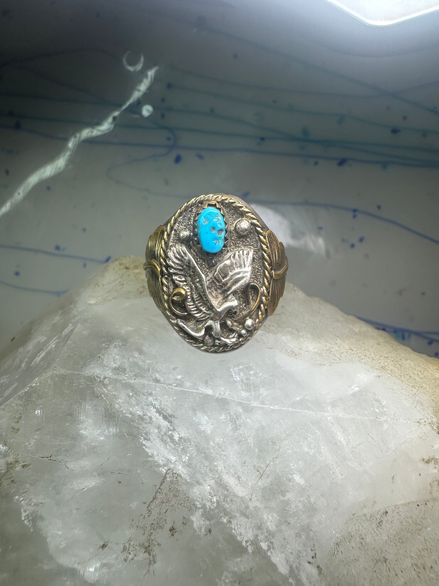 Eagle Ring leaves southwesten band size 12.25 sterling silver women men