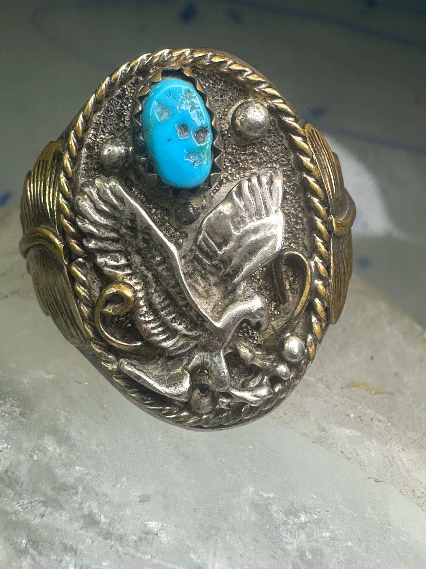 Eagle Ring leaves southwesten band size 12.25 sterling silver women men
