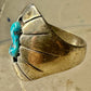 Turquoise ring Navajo Size 10.50 Shadow Box Sterling Silver women men