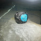 Navajo Turquoise Ring leaves cigar band size 11.75 sterling silver women men