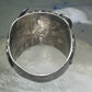 Navajo Turquoise Ring leaves cigar band size 11.75 sterling silver women men
