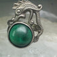 Seahorse ring Malachite size 4 pinky band sterling silver women girls