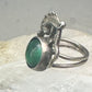 Seahorse ring Malachite size 4 pinky band sterling silver women girls