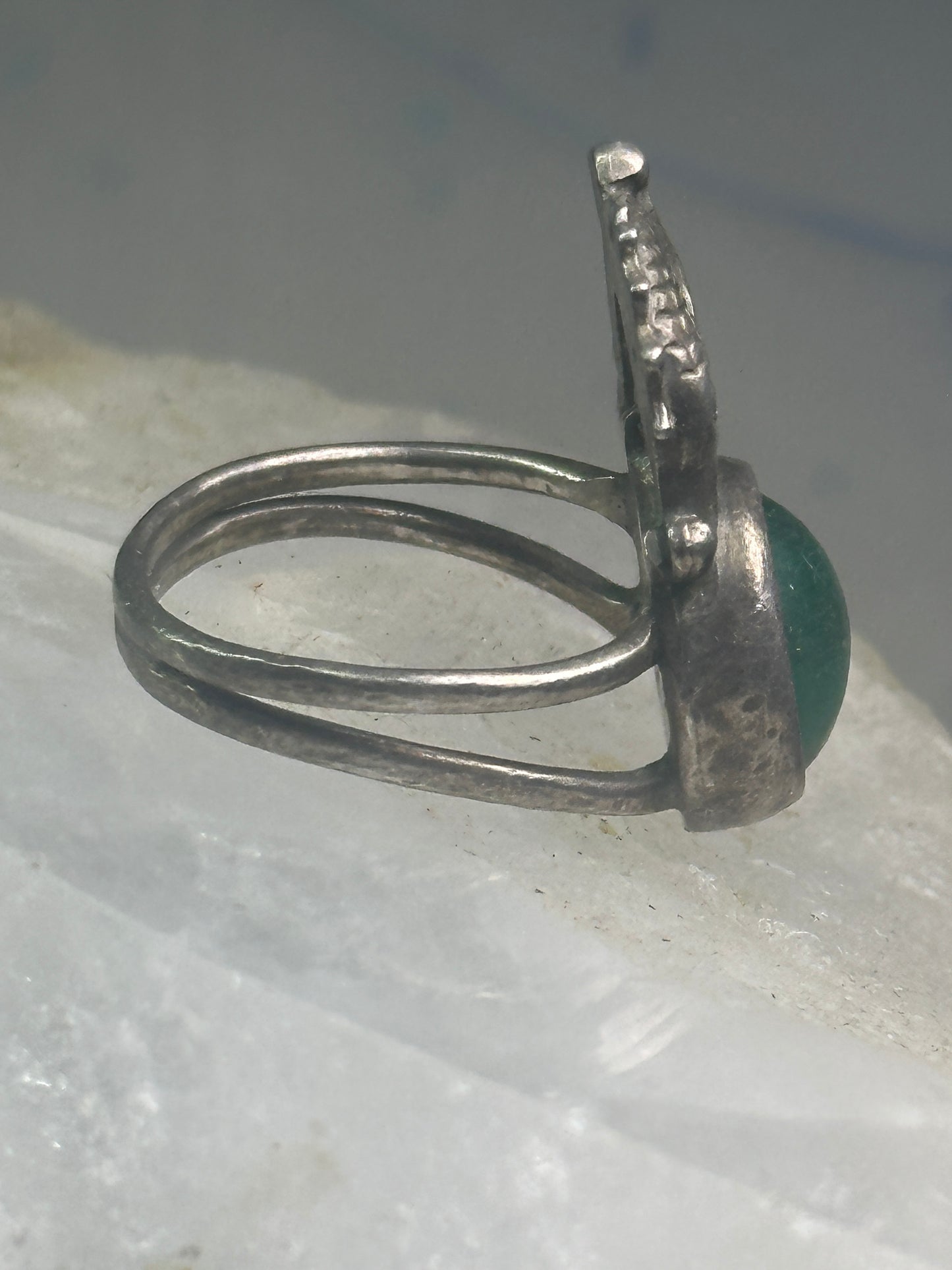 Seahorse ring Malachite size 4 pinky band sterling silver women girls