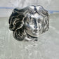 Vintage Lady Face ring band size 6 sterling silver women girl