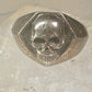 Skull ring size 10.25 Biker band sterling silver women men