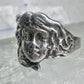 Vintage Lady Face ring band size 6 sterling silver women girl