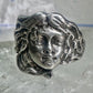 Vintage Lady Face ring band size 6 sterling silver women girl