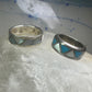 Vintage 2  Zuni rings turquoise Mother of Pearl size 5 SIze 9.5 band sterling silver AS IS