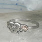 Vintage Sterling Silver Coleman Co Black Hills Gold Cross Heart Ring Size 8.75 925