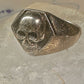 Skull ring size 10.25 Biker band sterling silver women men