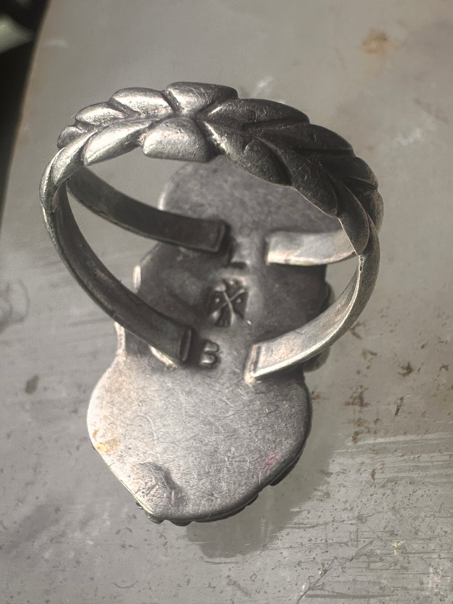 Vintage Squash blossom Navajo Les Baker band size 5.75 sterling silver women&nbsp;