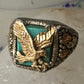 Eagle ring Black Hills Gold Turquoise size 10.25 Inlaid sterling silver men women