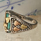 Eagle ring Black Hills Gold Turquoise size 10.25 Inlaid sterling silver men women