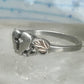 Vintage Sterling Silver Coleman Co Black Hills Gold Cross Heart Ring Size 8.75 925