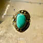 Turquoise ring Navajo Size 11 Leaves Sterling Silver women men