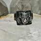 Aztec Face ring Mexican signed JM sterling silver size 9 women men