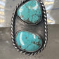 Navajo long ring turquoise size 8 sterling silver women