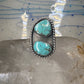 Navajo long ring turquoise size 8 sterling silver women