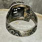 Aztec Face ring Mexican signed JM sterling silver size 9 women men