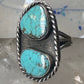 Navajo long ring turquoise size 8 sterling silver women