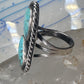 Navajo long ring turquoise size 8 sterling silver women