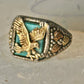 Eagle ring Black Hills Gold Turquoise size 10.25 Inlaid sterling silver men women