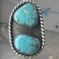 Navajo long ring turquoise size 8 sterling silver women