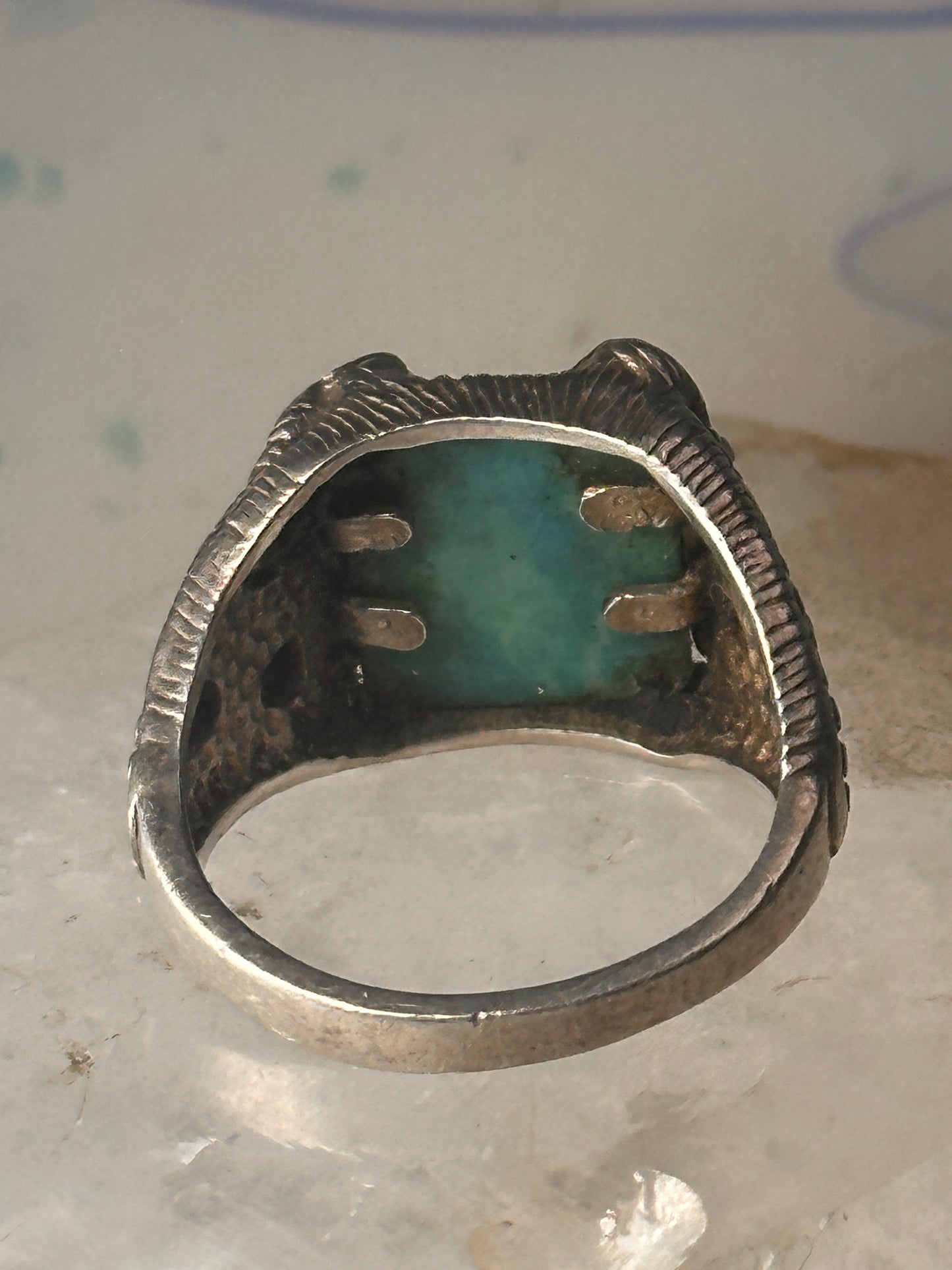 Eagle ring Black Hills Gold Turquoise size 10.25 Inlaid sterling silver men women