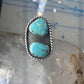 Navajo long ring turquoise size 8 sterling silver women