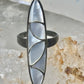 Navajo long ring MOP size 6 sterling silver women girls