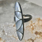 Navajo long ring MOP size 6 sterling silver women girls