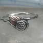 Vintage Sterling Silver Black Hills Gold Rose Flower Bypass Ring Size 8 925