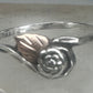 Vintage Sterling Silver Black Hills Gold Rose Flower Bypass Ring Size 8 925